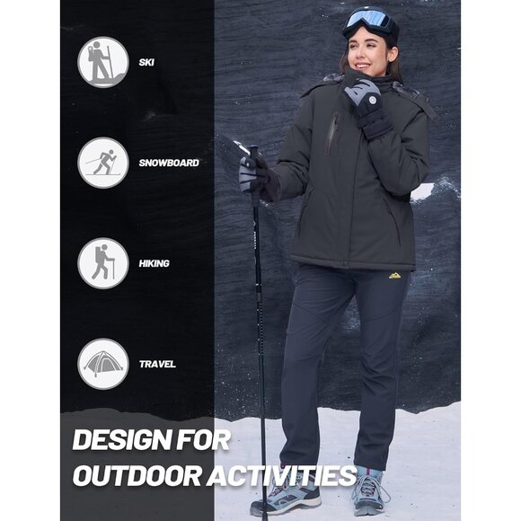 Women's Carbongrey Winter Coats Waterproof Snow Ski Jacket Warm Mountain - Picture 6 of 6